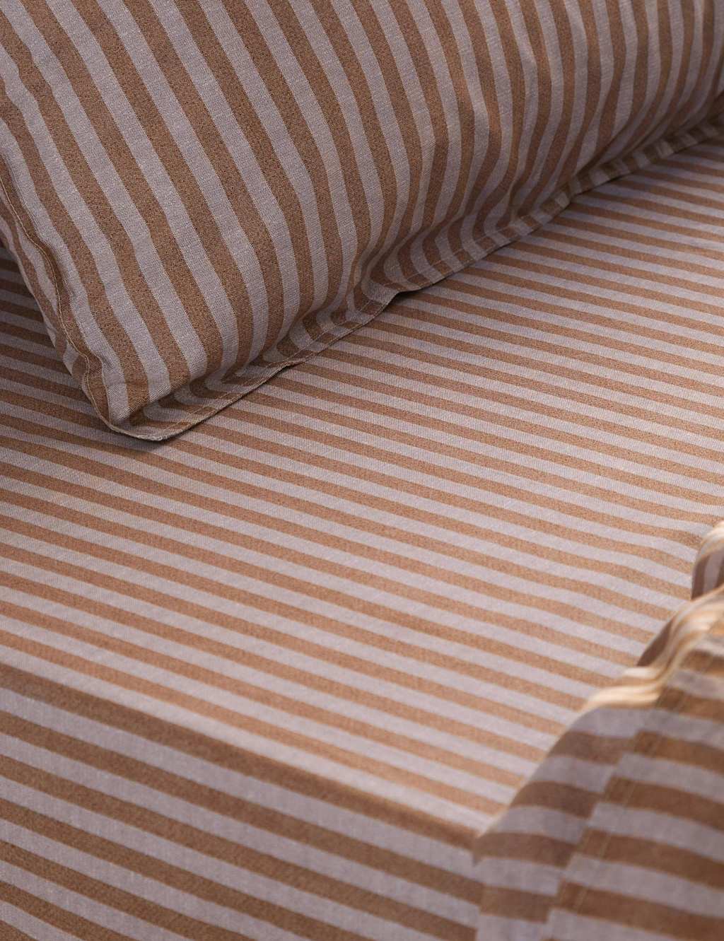 Yard Pure Cotton Marlow Striped Fitted Sheet - Double (4 ft 6) - Blue Mix - Available at M&S