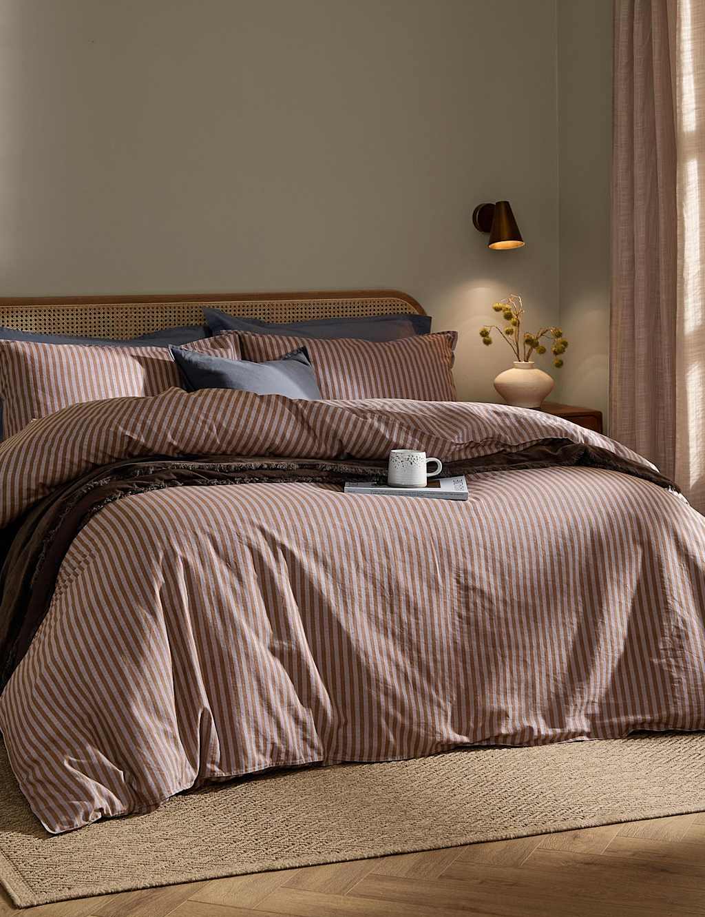Yard Pure Cotton Marlow Stripe Duvet Cover - Single (3 ft) - Blue Mix - Available at M&S