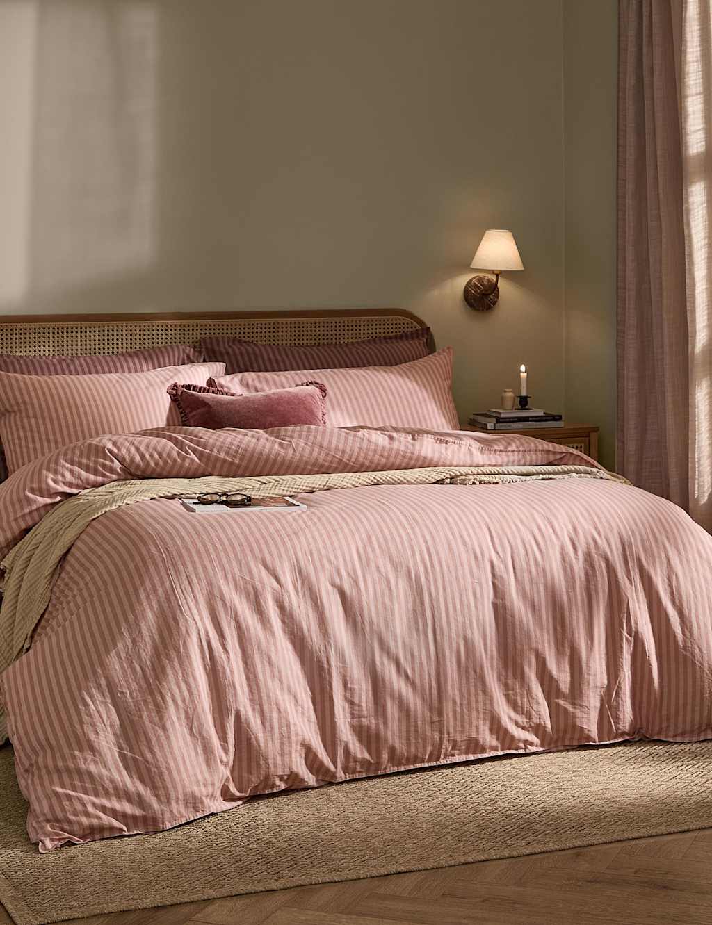 Yard Pure Cotton Marlow Stripe Duvet Cover - Single (3 ft) - Brown Mix - Available at M&S