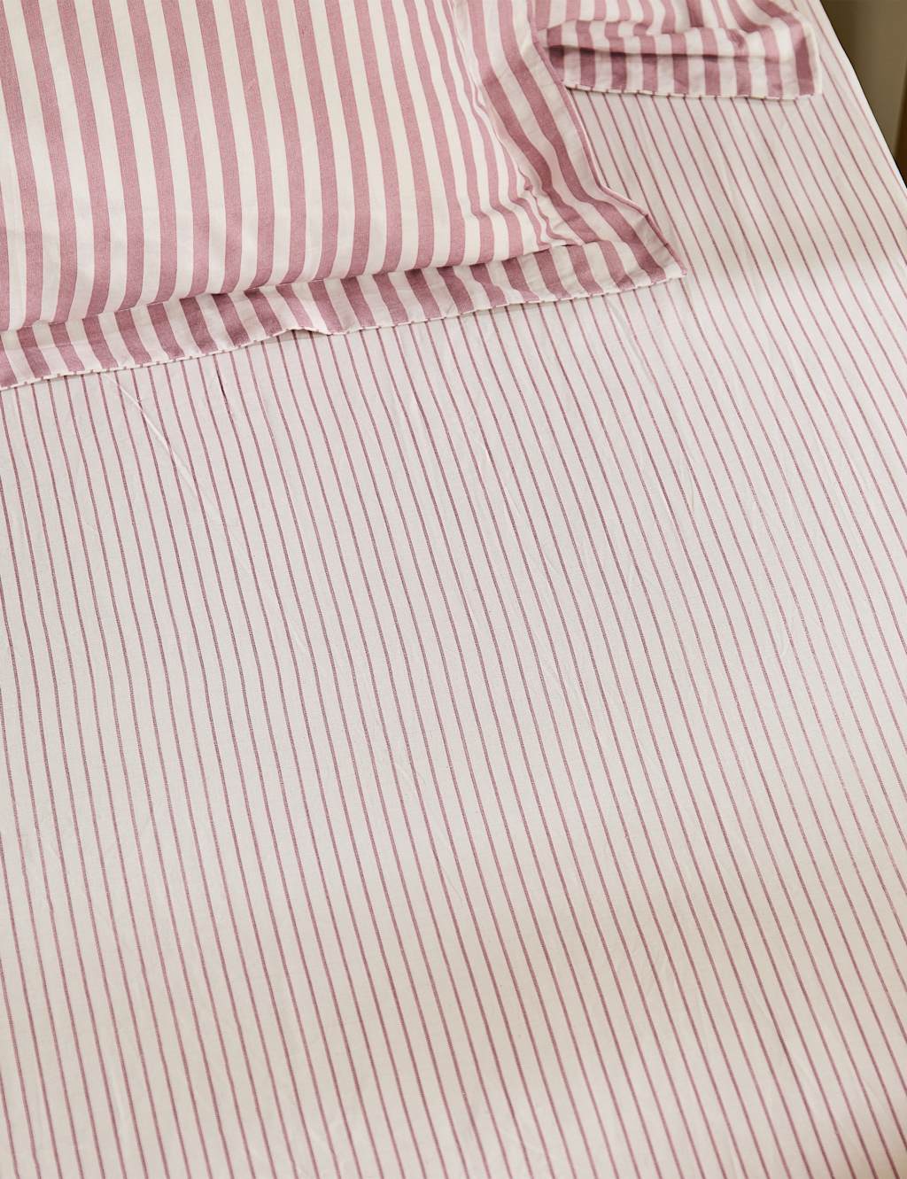Yard Pure Cotton Hebden Striped Fitted Sheet - King Size (5 ft) - Pink Mix - Available at M&S