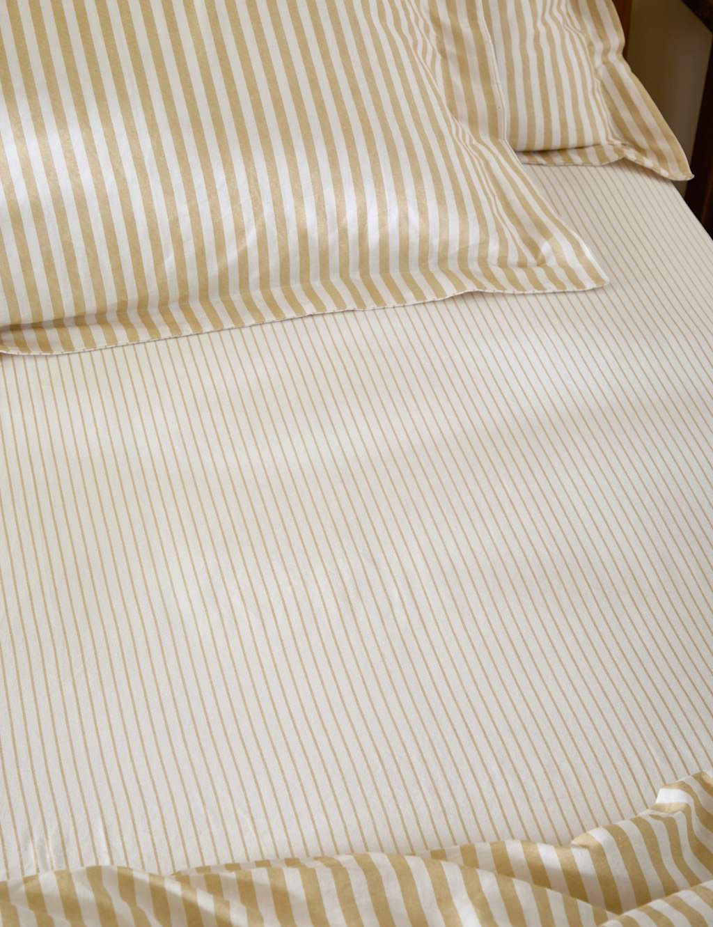 Yard Pure Cotton Hebden Striped Fitted Sheet - King Size (5 ft) - Yellow - Available at M&S