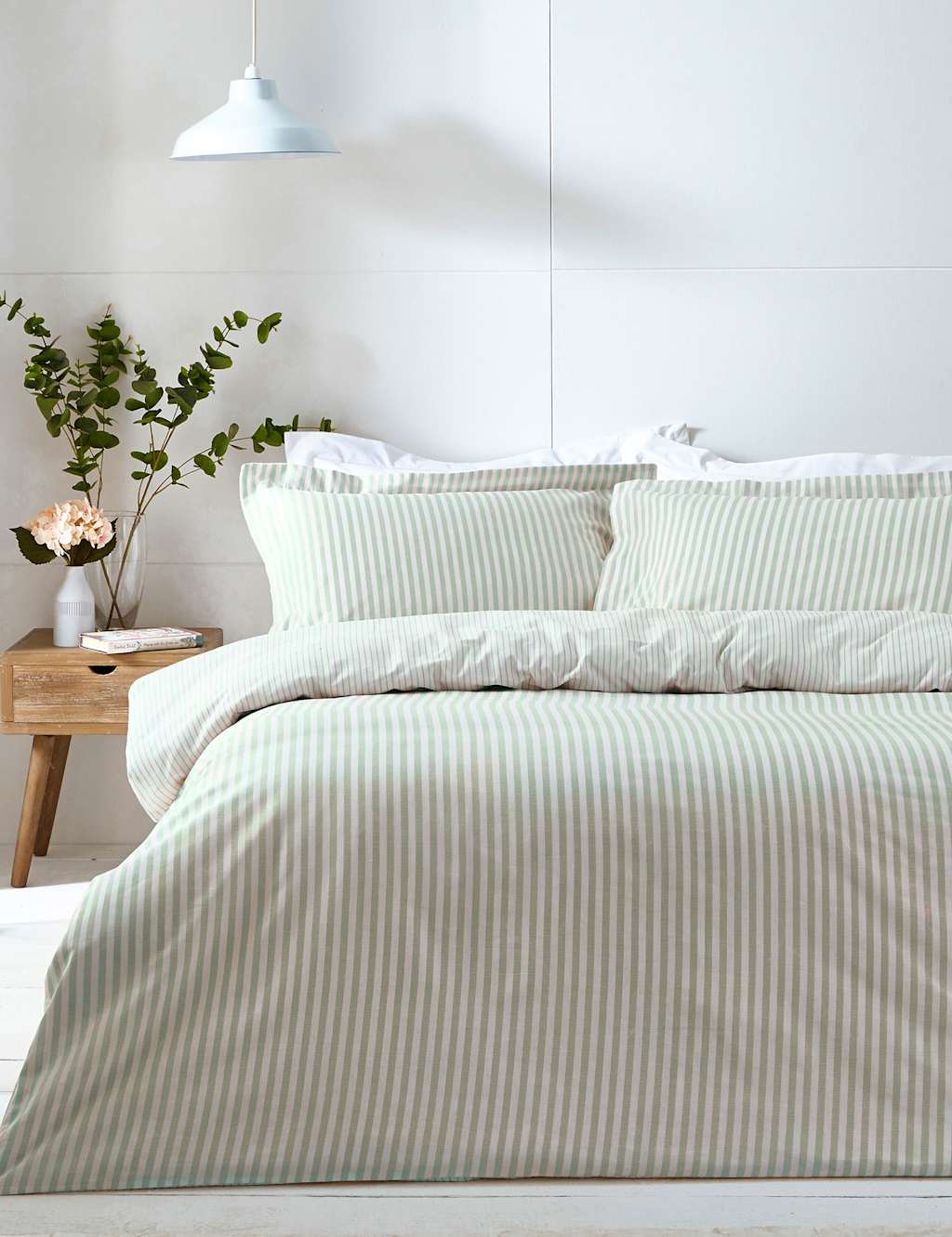 Yard Hebden Striped Cotton Reversible Bedding Set - Single (3 ft) - White Mix - Available at M&S