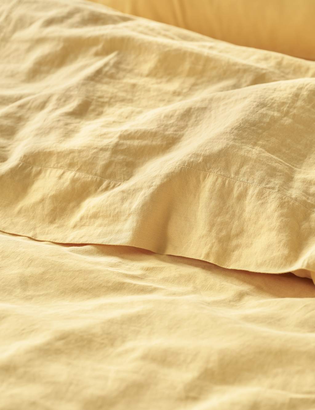 Piglet In Bed Linen Rich Plain Flat Sheet - King Size (5 ft) - Yellow - Available at M&S