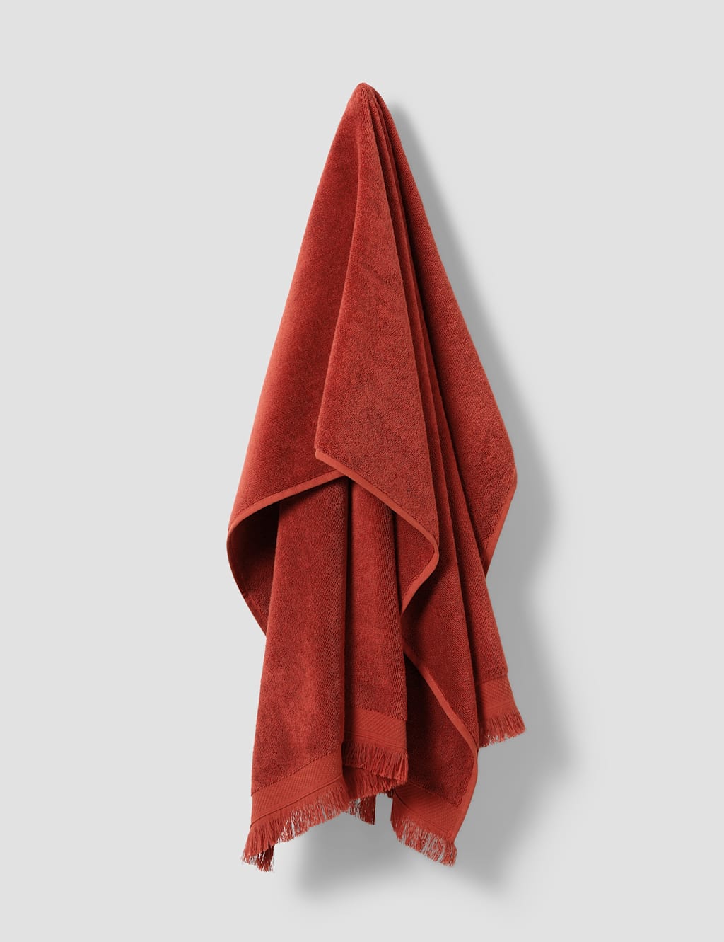 Piglet In Bed Pure Cotton Fringed Towel - Hand Towel - Dark Red - Available at M&S