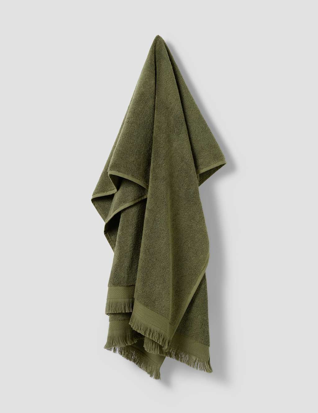 Piglet In Bed Pure Cotton Fringed Towel - Bath Sheet - Olive - Available at M&S