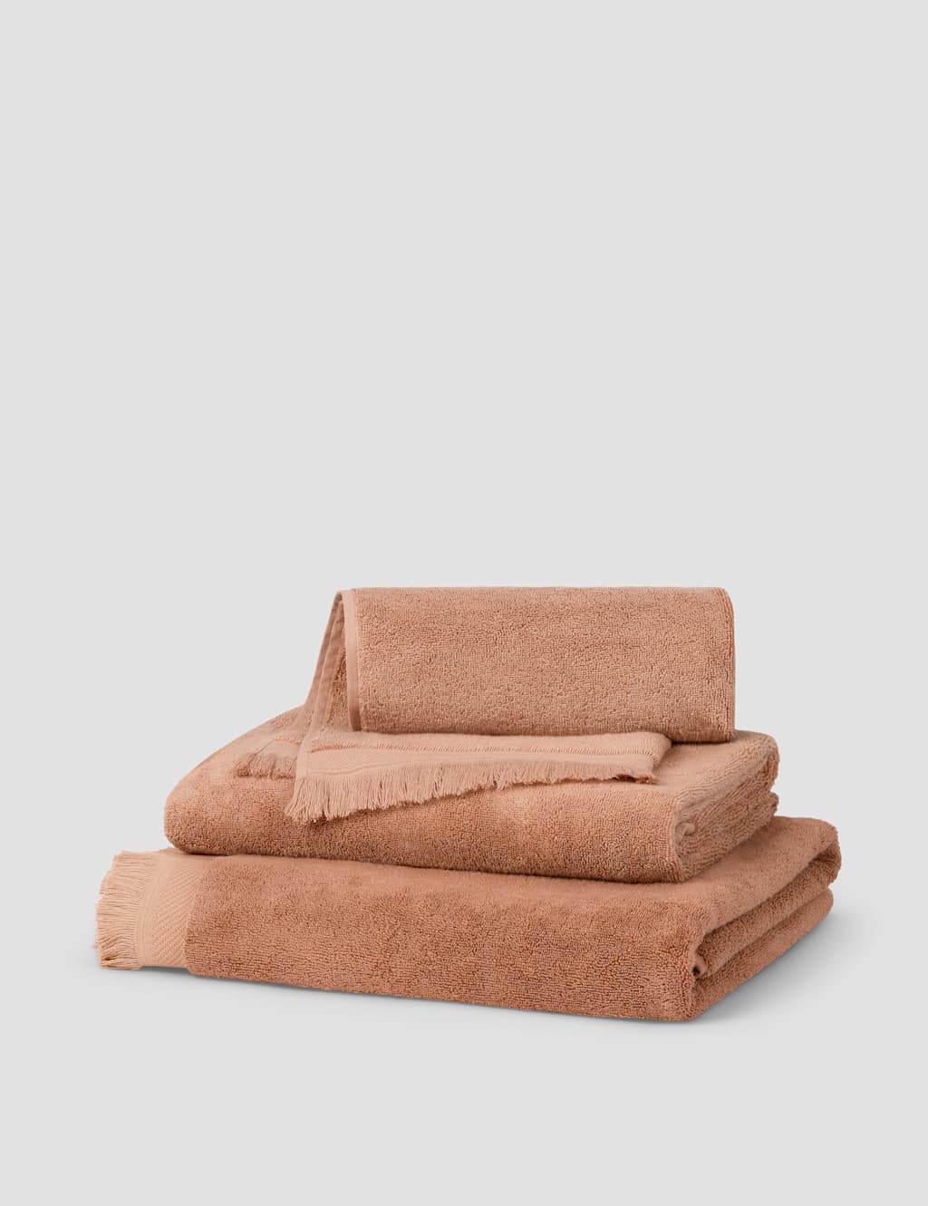 Piglet In Bed Pure Cotton Fringed Towel - Bath Sheet - Camel - Available at M&S