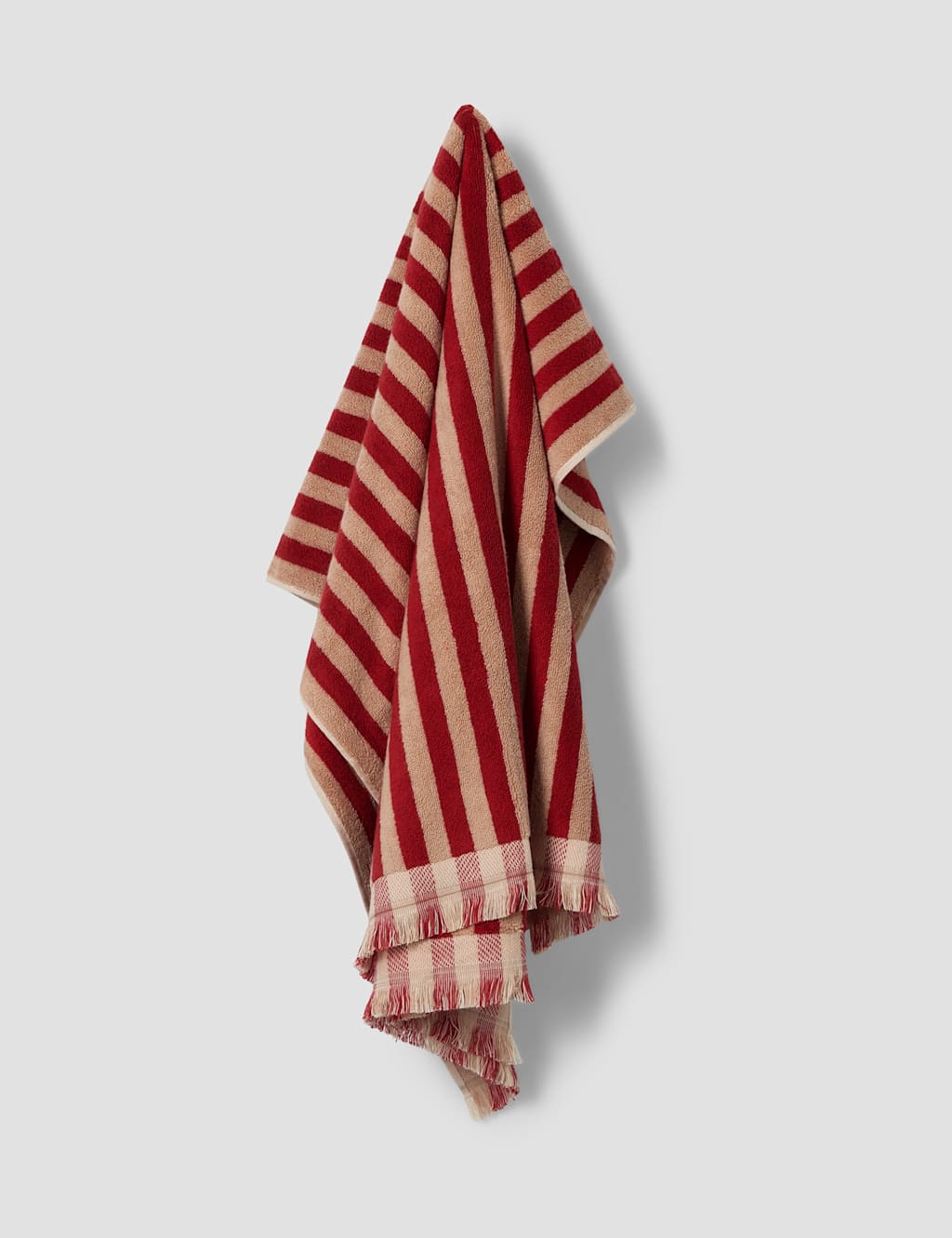 Piglet In Bed Pure Cotton Striped Towel - Hand Towel - Red Mix - Available at M&S