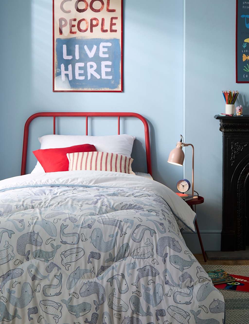 Nightlark Blue Whale 10.5 Tog Coverless Duvet Set - Single (3 ft) - Light Blue Mix - Available at M&S