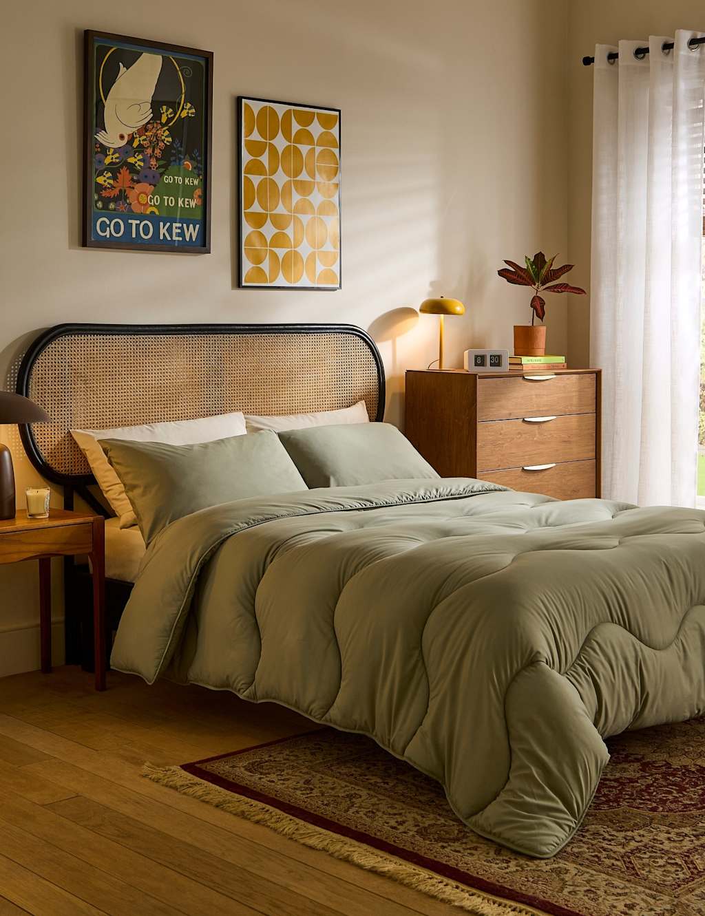 Nightlark 4.5 Tog Coverless Duvet and Pillowcase - King Size (5 ft) - Olive - Available at M&S