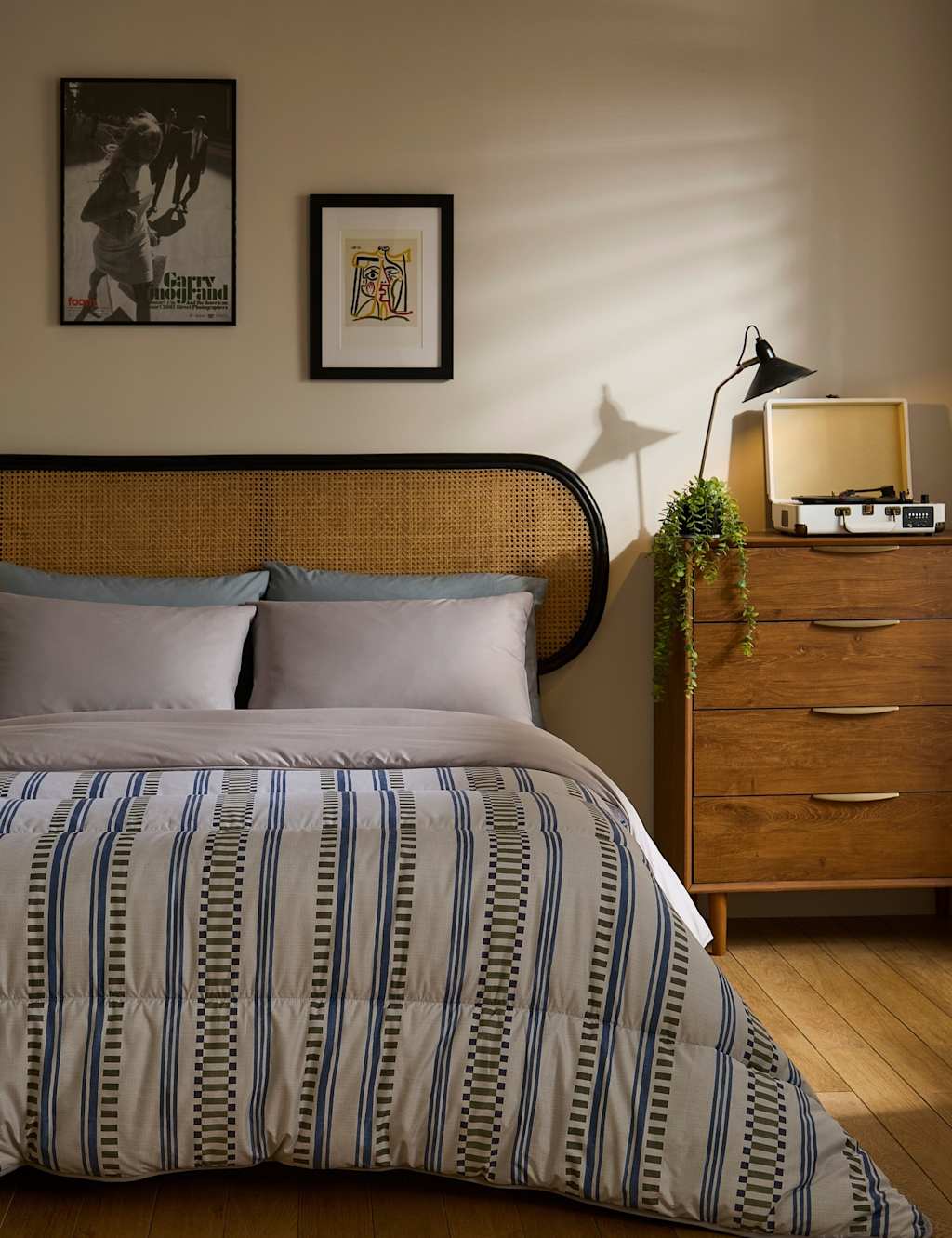 Nightlark Striped 10.5 Tog Coverless Duvet Set - Single (3 ft) - Light Grey Mix - Available at M&S
