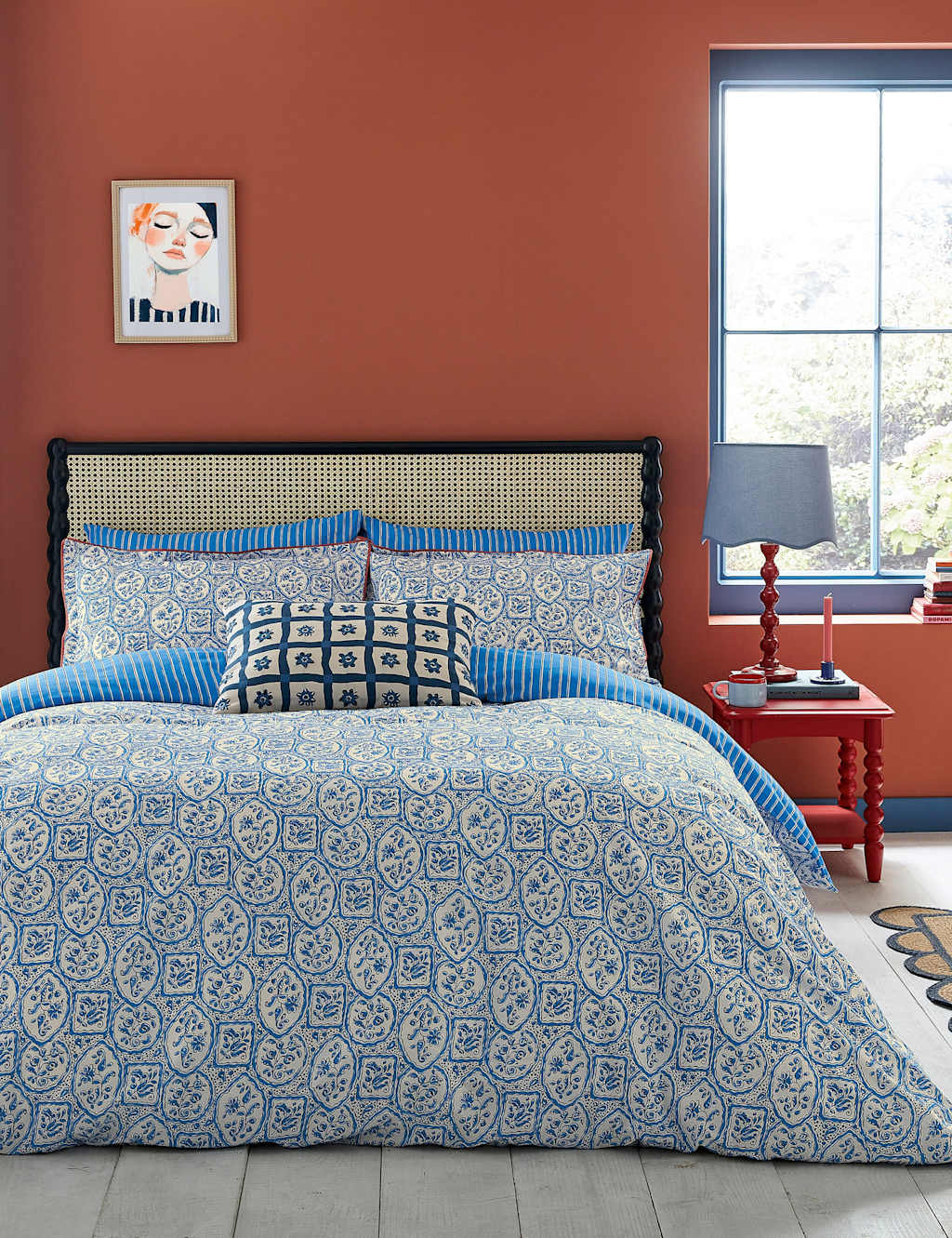 Land & Shore Pure Cotton Portrait Bedding Set - Single (3 ft) - Blue Mix - Available at M&S