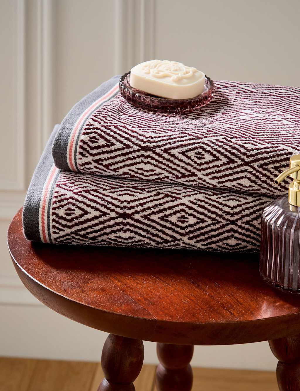 Bedeck Of Belfast Pure Cotton Katara/Umma Towel - Bath Sheet - Grey Mix - Available at M&S