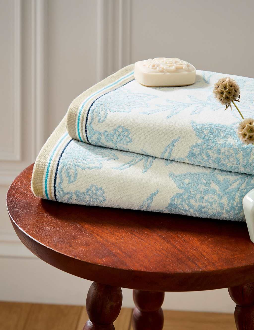 Bedeck Of Belfast Pure Cotton Reya/Emira Towel - Bath Sheet - Teal Mix - Available at M&S