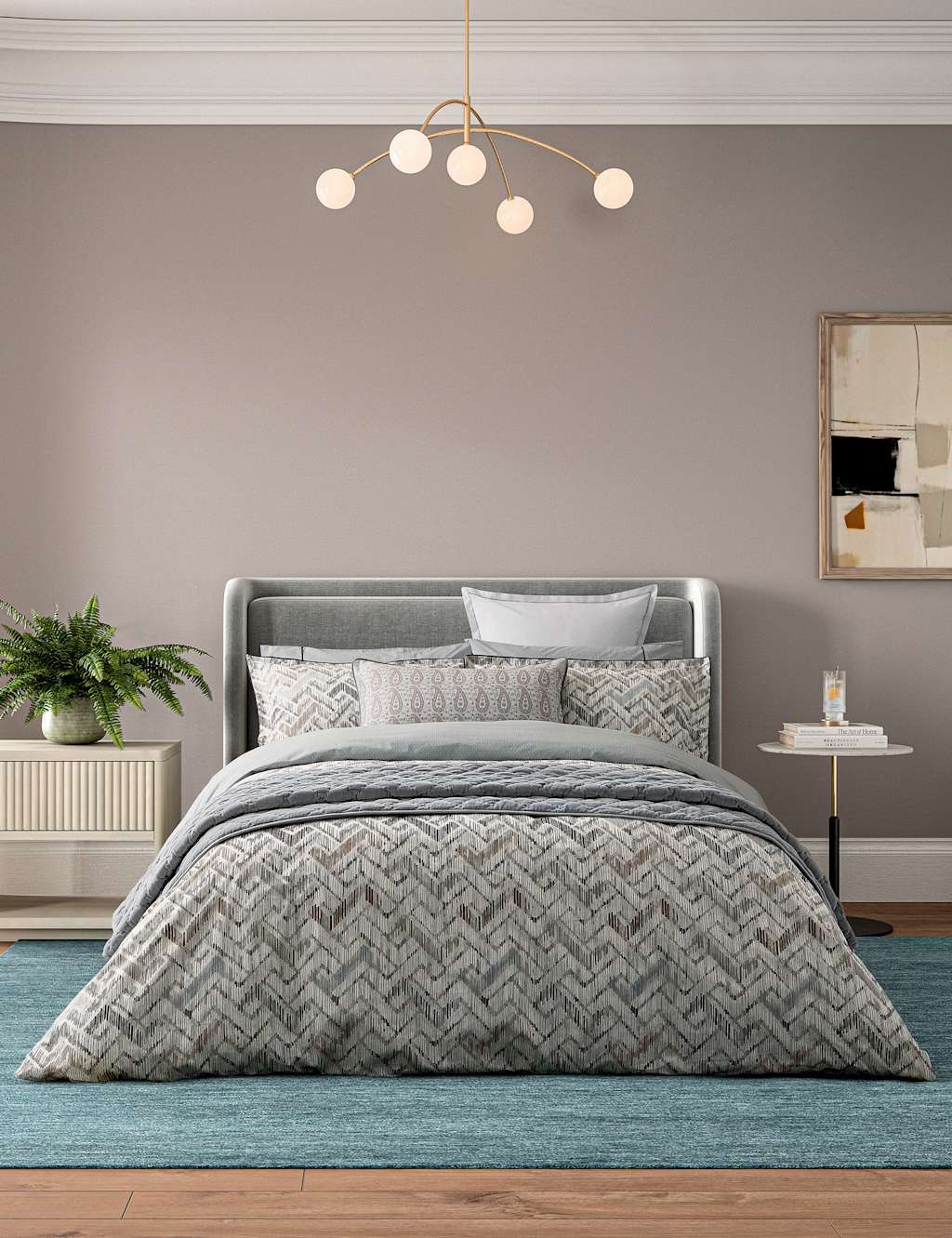 Bedeck Of Belfast Danza Pure Cotton Percale Bedding Set - Double (4 ft 6) - Neutral - Available at M&S