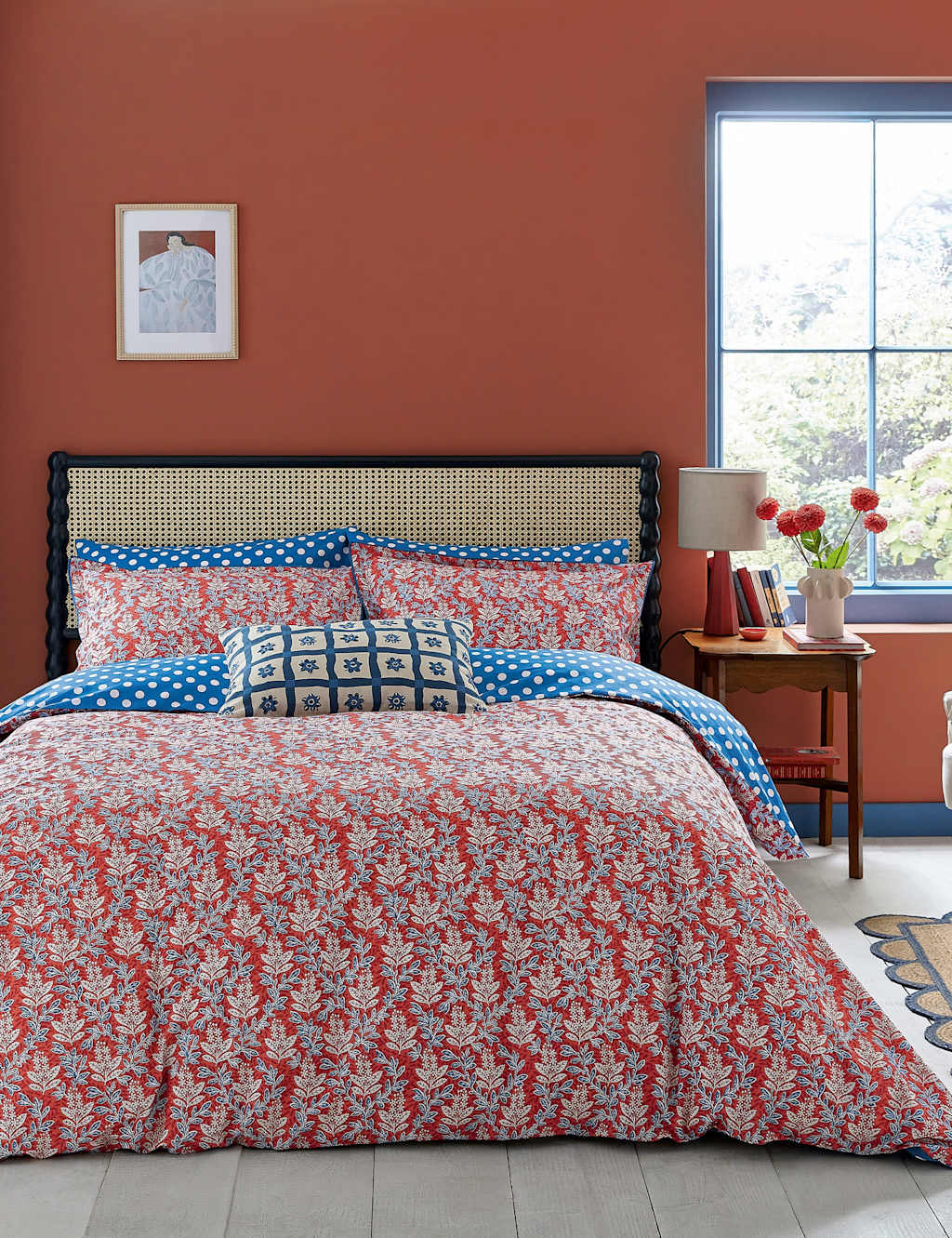 Land & Shore 2 Pack Pure Cotton Willa Pillowcases - Blue Mix - Available at M&S