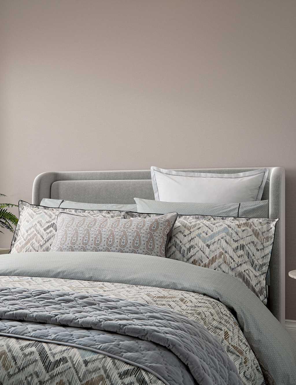 Bedeck Of Belfast 2 Pack Pure Cotton Danza Pillowcases - Light Grey Mix - Available at M&S