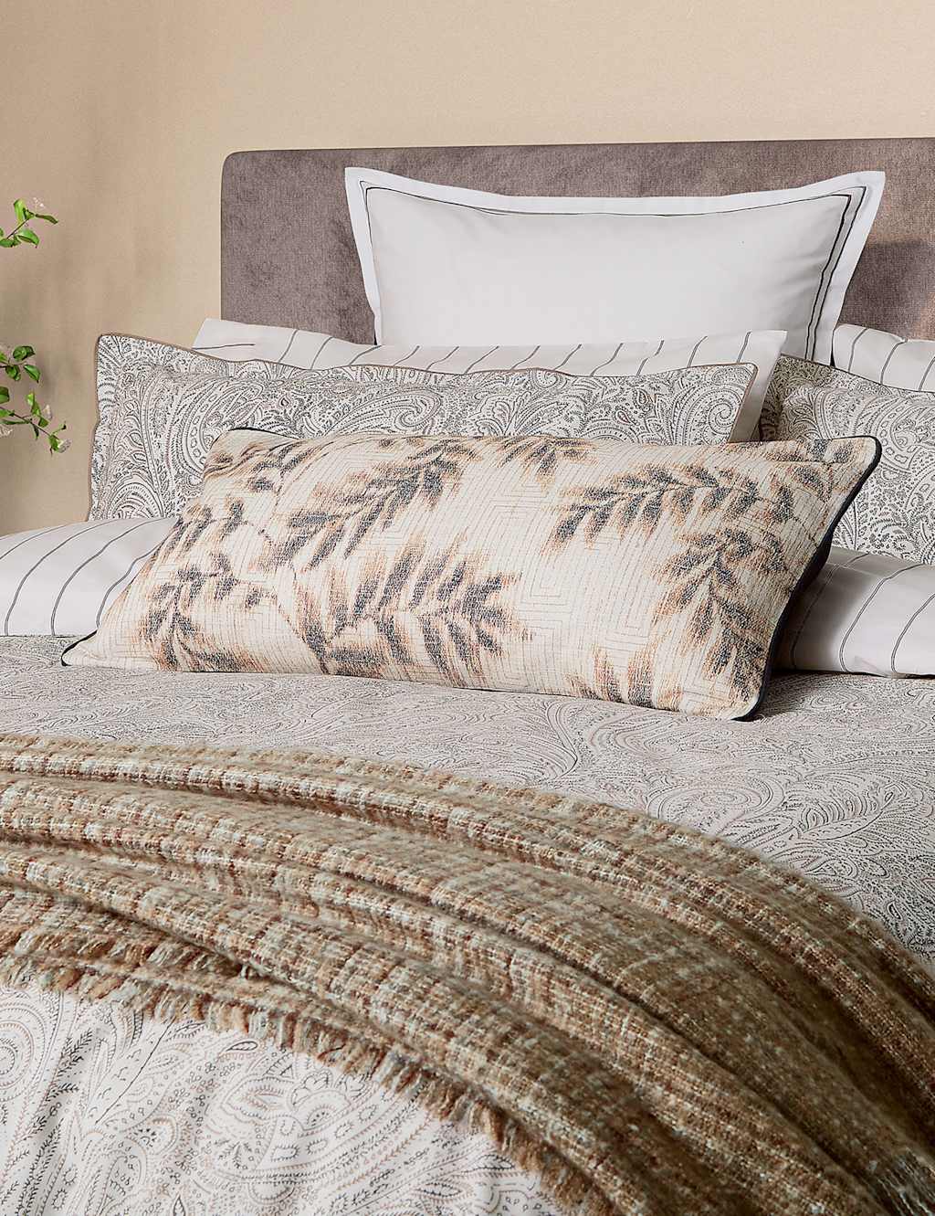 Bedeck Of Belfast 2 Pack Pure Cotton Avita Pillowcases - White Mix - Available at M&S
