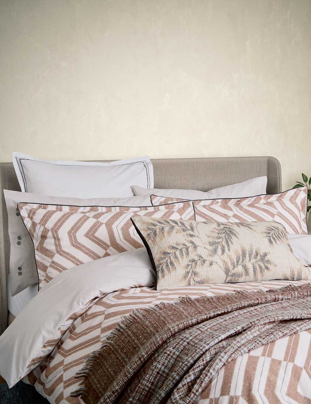 Bedeck Of Belfast 2 Pack Pure Cotton Osanna Pillowcases - White Mix - Available at M&S