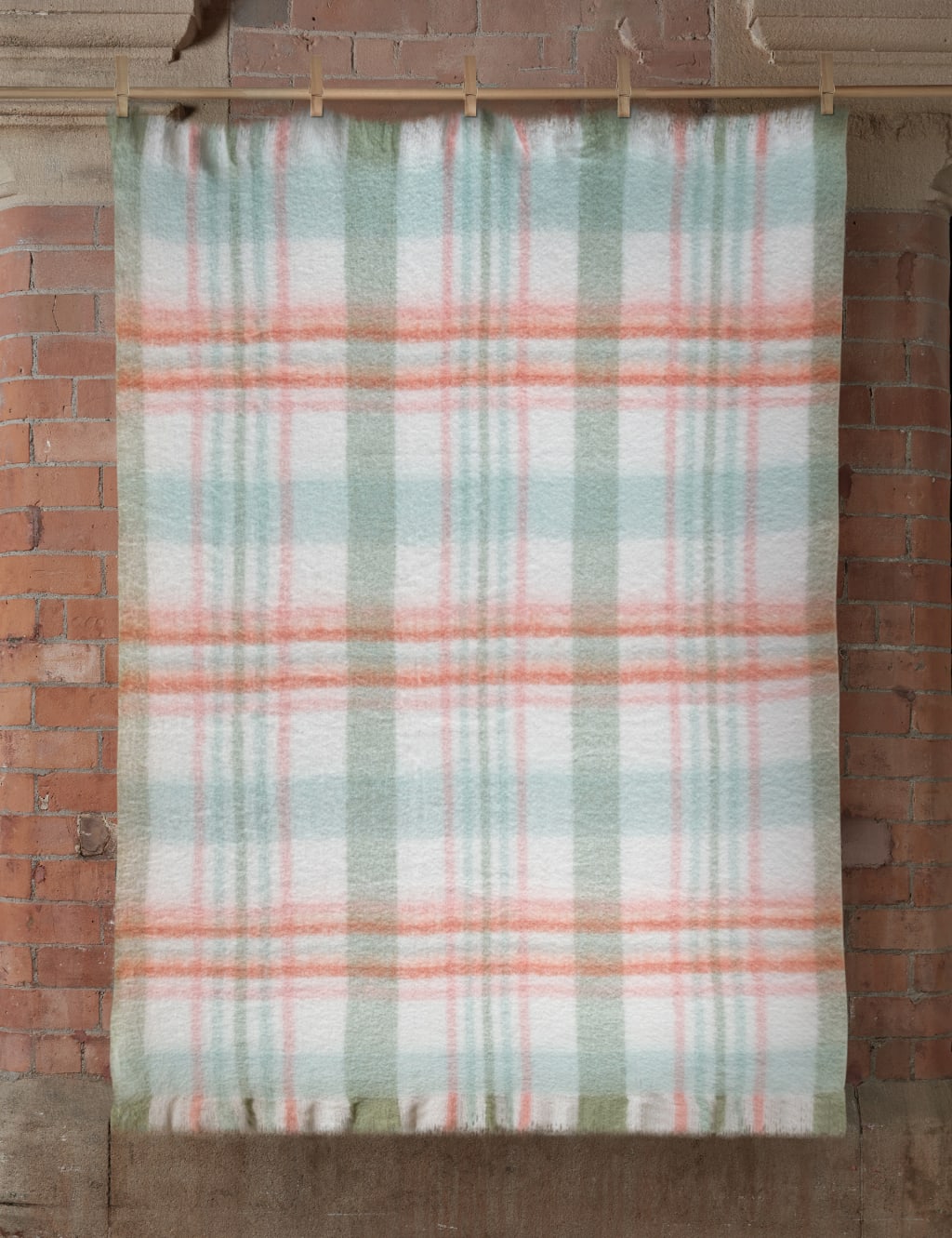 Laura Ashley Colten Check Throw Sage