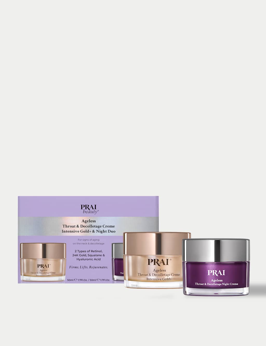 PRAI Ageless Throat and Decolletage Intensive Gold + and NIGHT Duo
