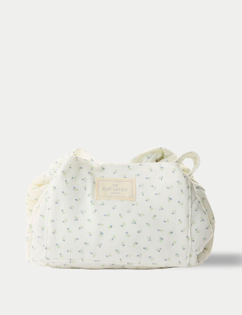 The Flat Lay Co. Drawstring Flat Lay Makeup Bag - Cozy Cotton Ditsy Floral