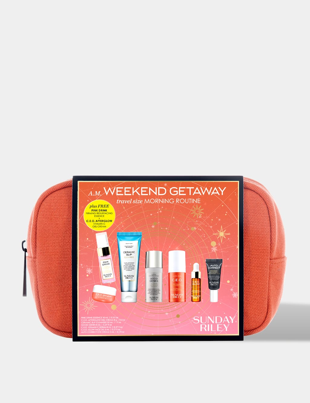 Sunday Riley A.M. Weekend Getaway Travel Size Morning Routine - Available at M&S