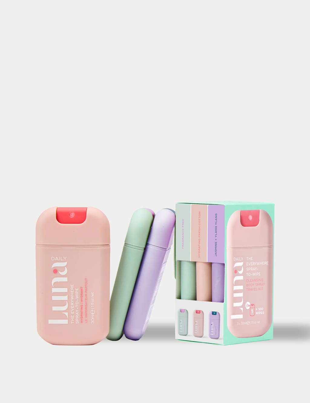 Luna Daily The Everywhere Spray-To-Wipe Cleansing Body Spray Travel Kit
