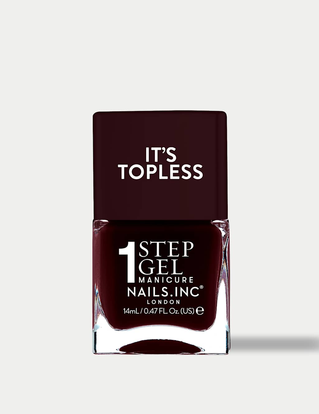 Nails Inc. It's Topless 1-Step Gel Nail Polish 14ml Dark Burgundy