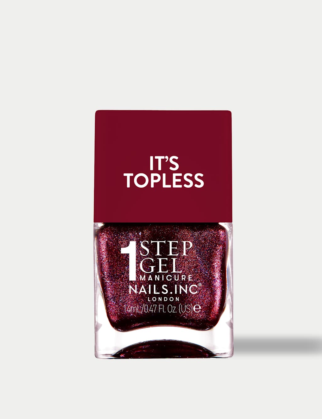 Nails Inc. Women's It's Topless 1-Step Gel Nail Polish 14ml - Burgundy - Available at M&S
