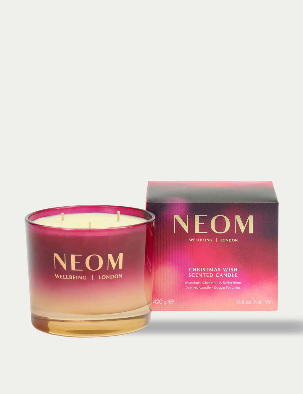NEOM Wellbeing Christmas Wish 3 Wick Candle 420g