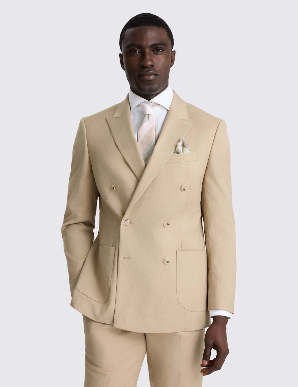 Moss Men's Tailored Fit Double Breasted Suit Jacket - 46 - Camel - Available at M&S