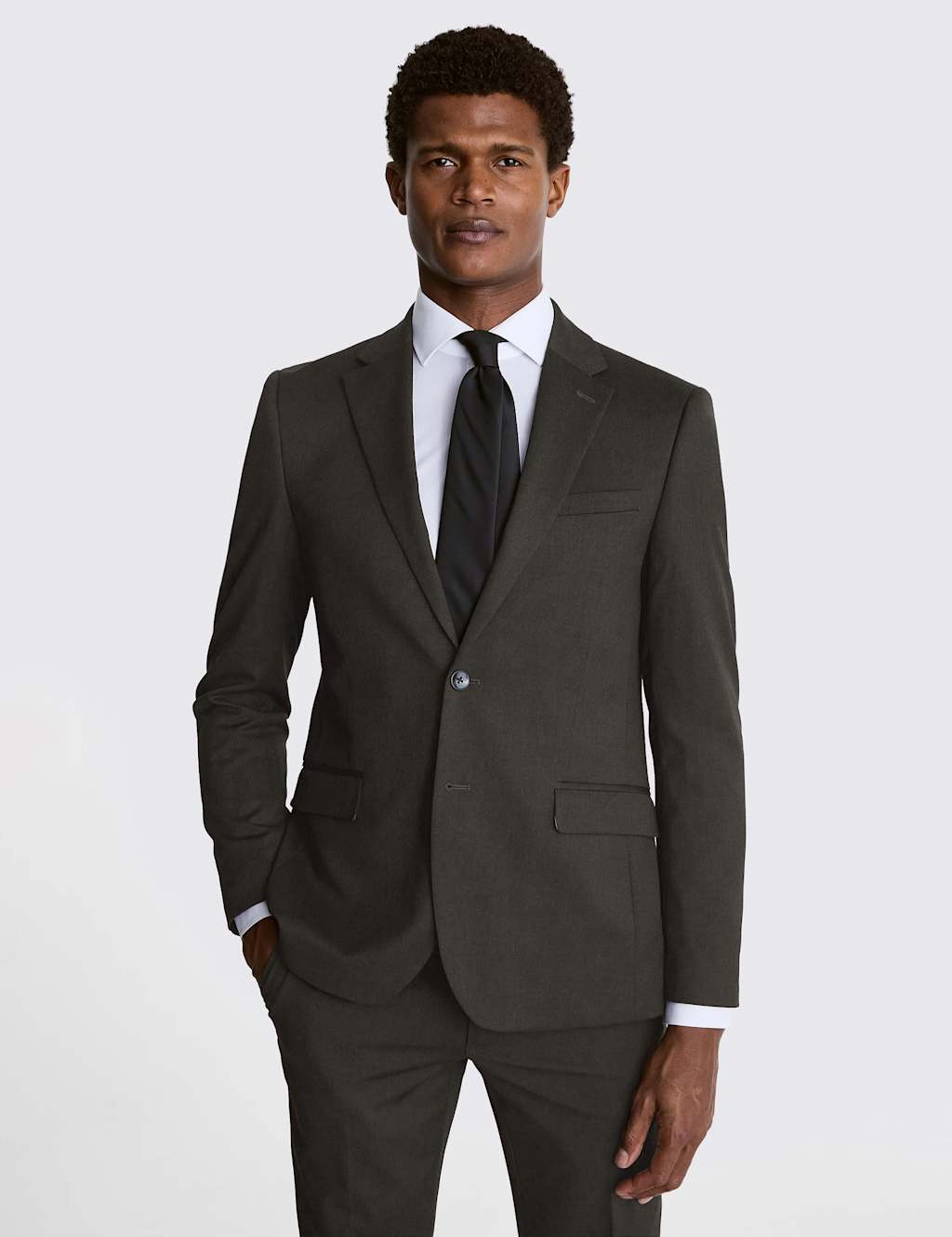 Moss Men's Slim Fit Stretch Suit Jacket - 38 - Charcoal - Available at M&S