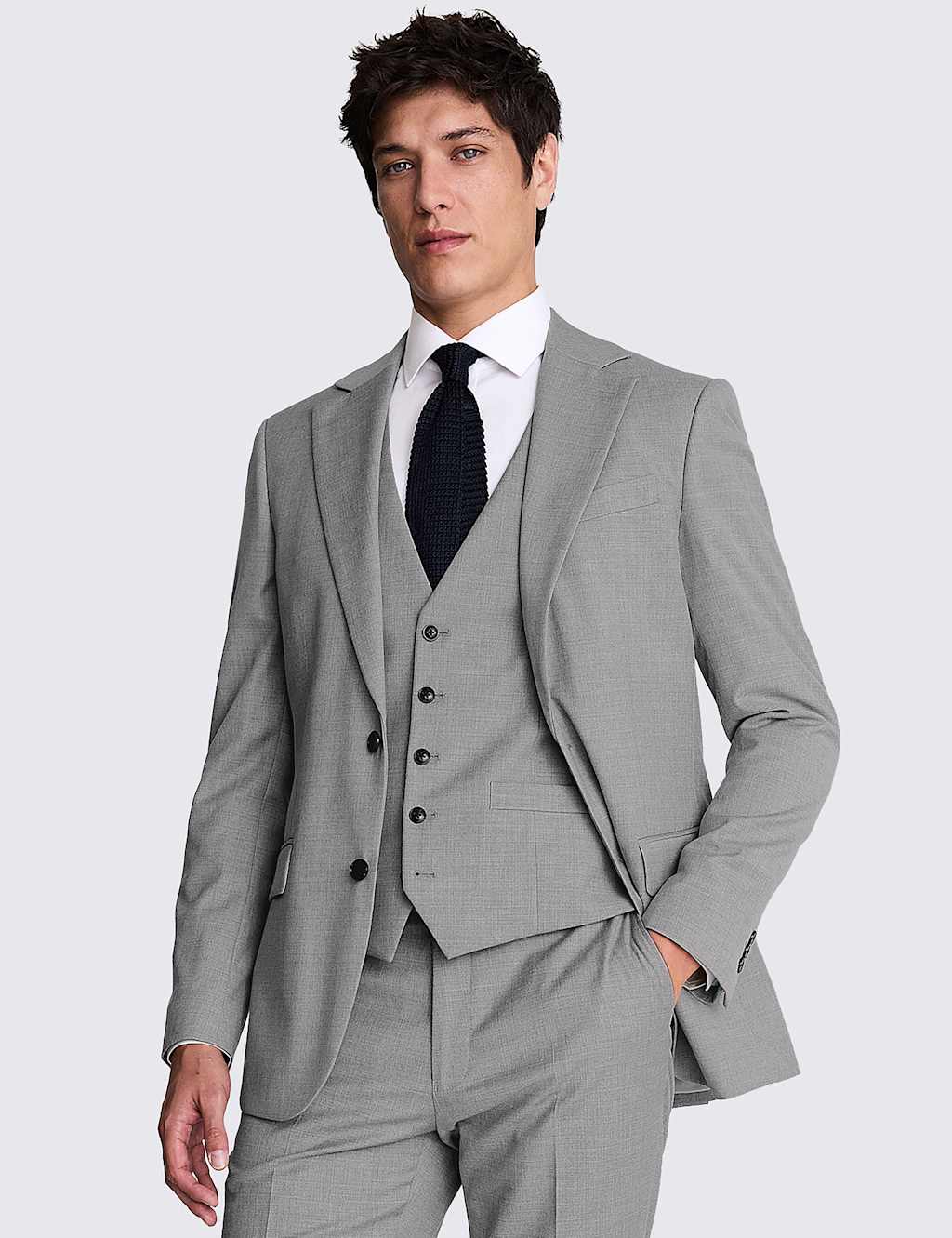 Moss Men's Tailored Fit Stretch Suit Jacket - 42 - Grey - Available at M&S