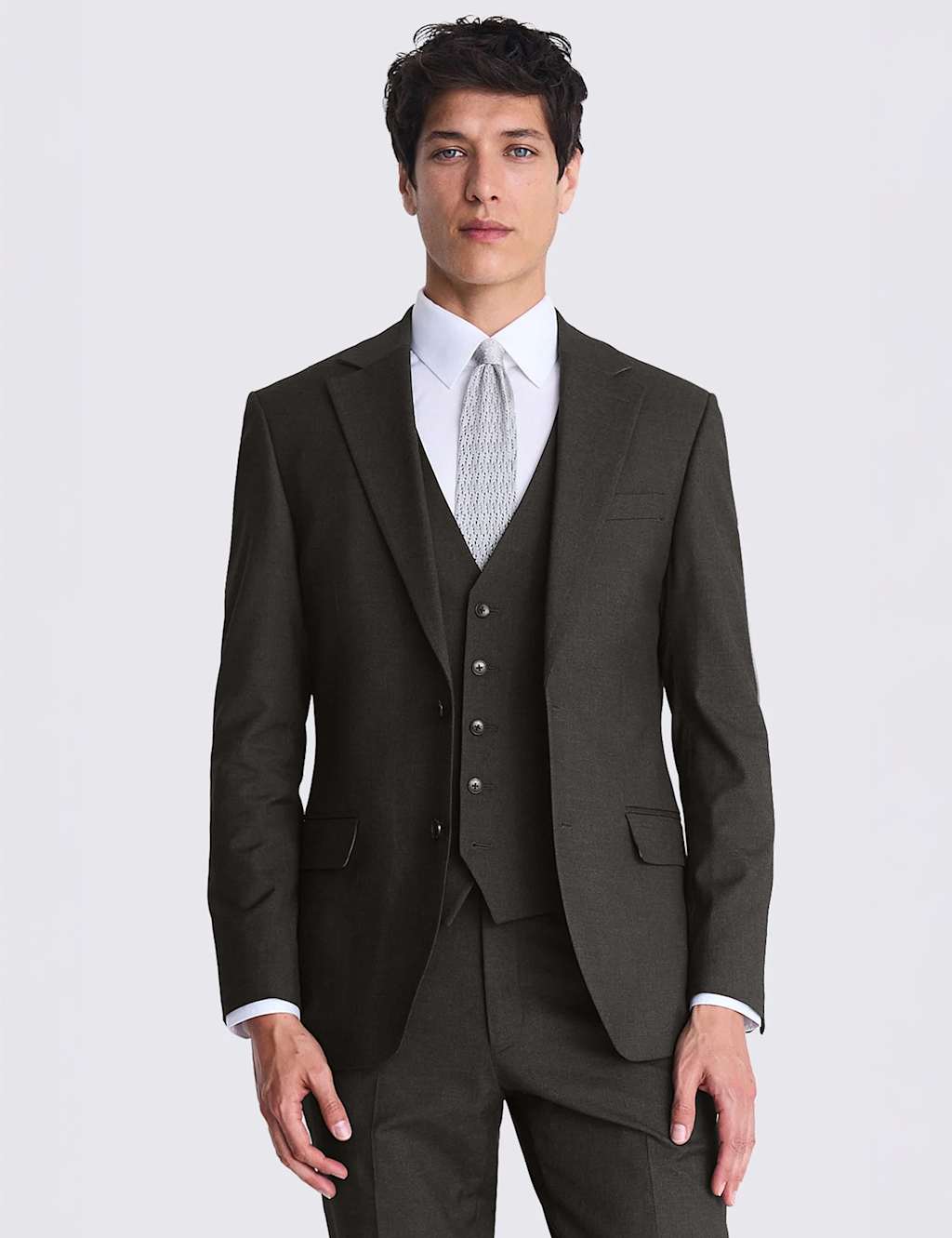 Moss Men's Tailored Fit Stretch Suit Jacket - 52 - Charcoal - Available at M&S