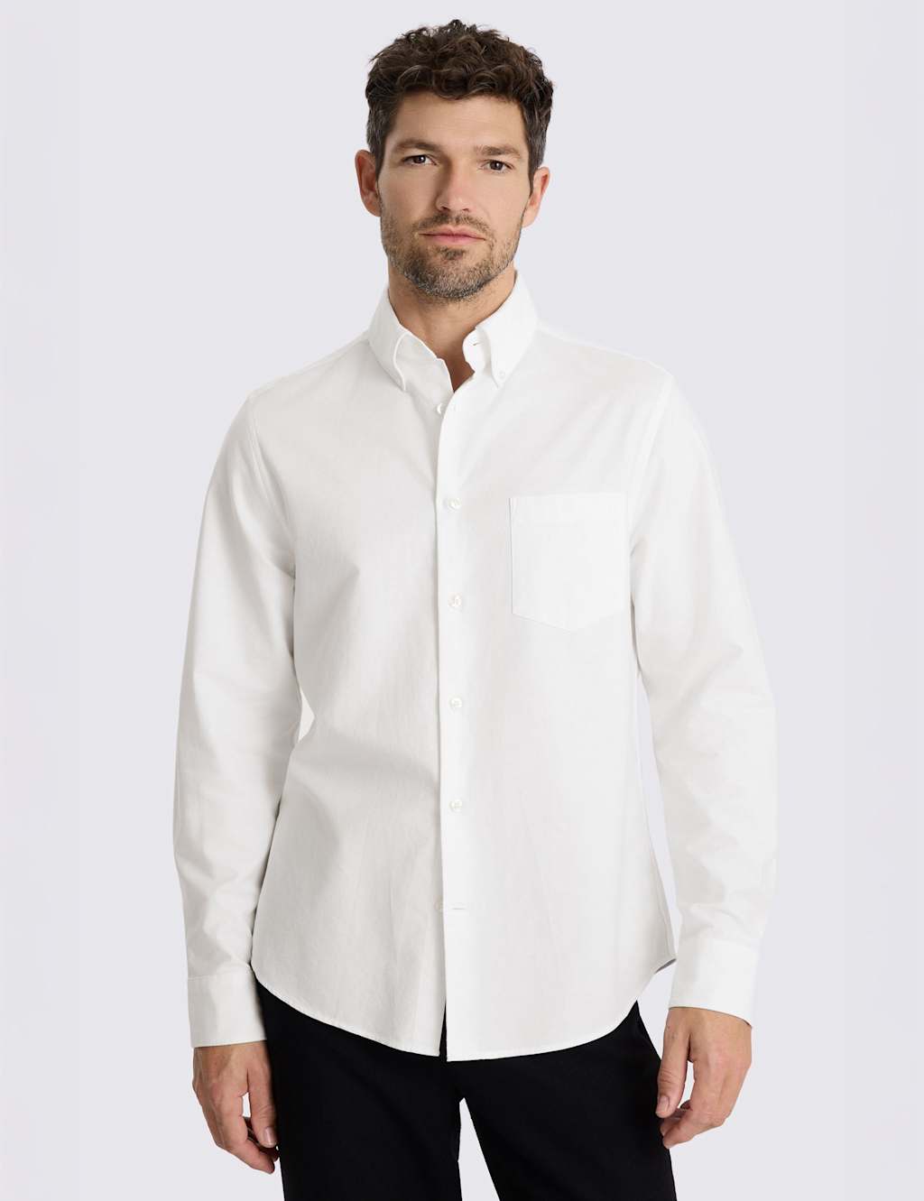 Moss Men's Regular Fit Pure Cotton Oxford Shirt - XS - White - Available at M&S