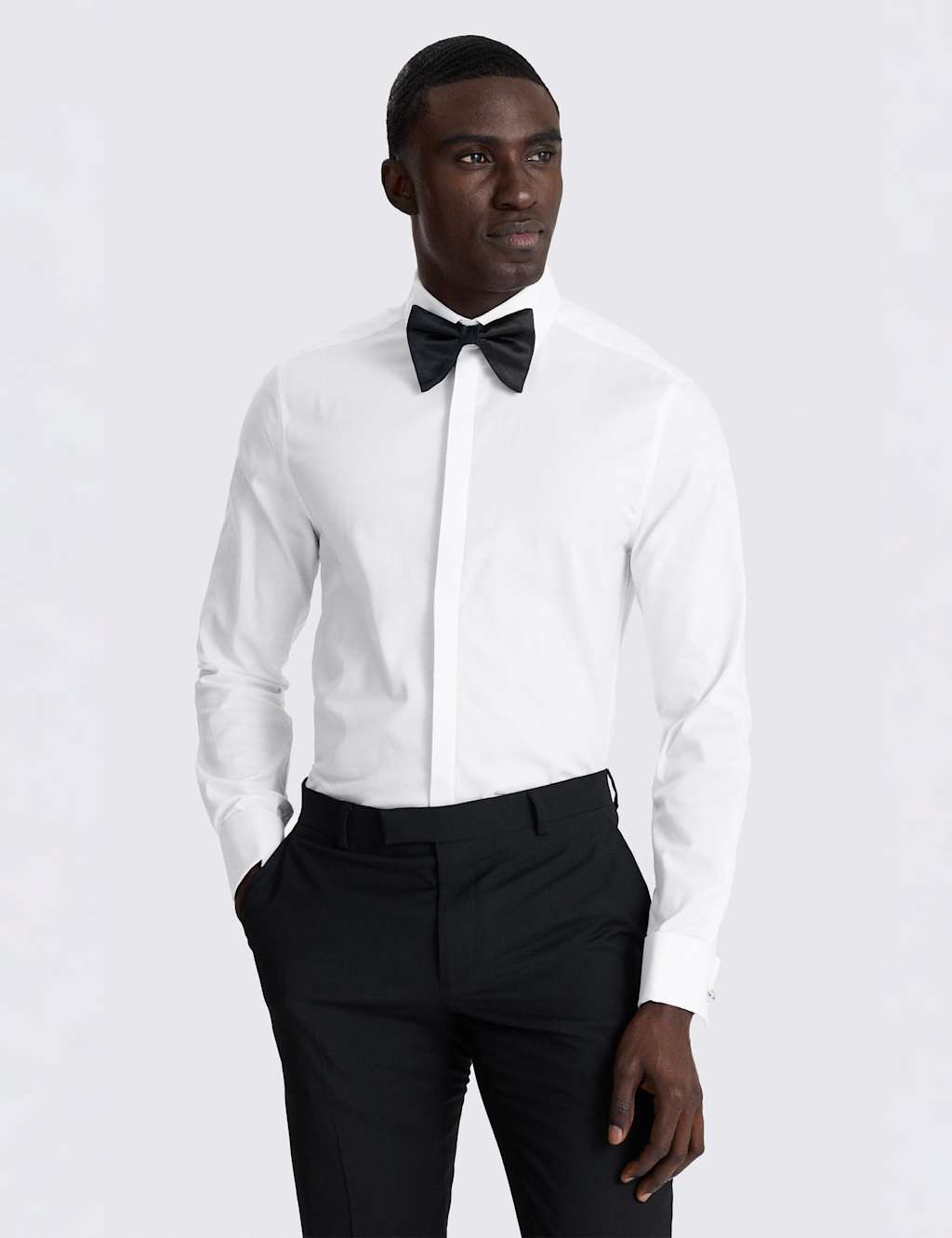 Moss Men's Slim Fit Cotton Rich Dress Shirt - 16 - White - Available at M&S