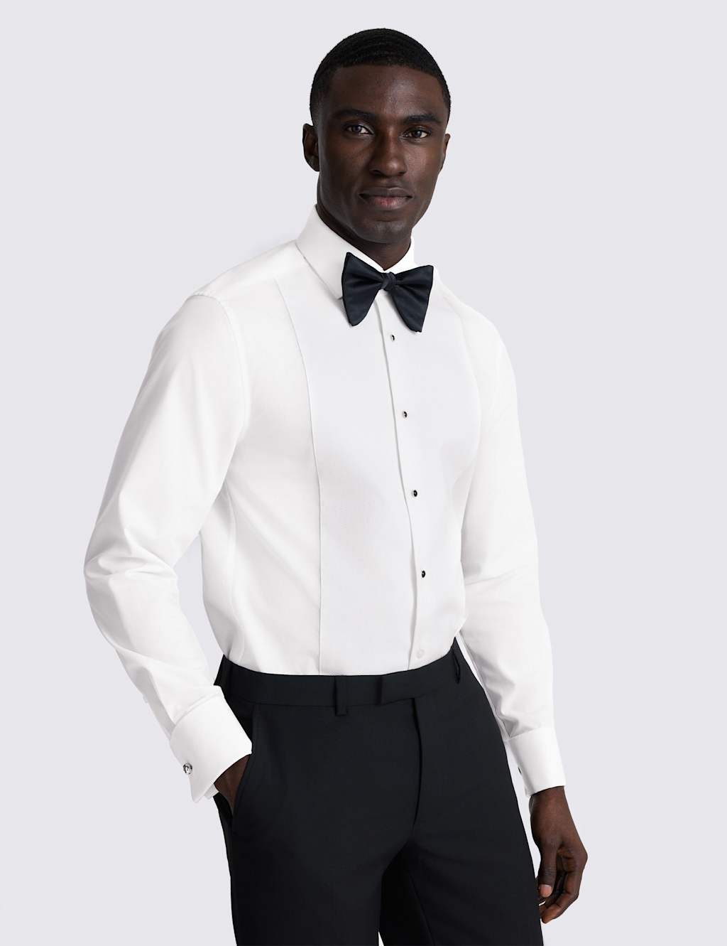 Moss Men's Tailored Fit Pure Cotton Dress Shirt - 19 - White - Available at M&S