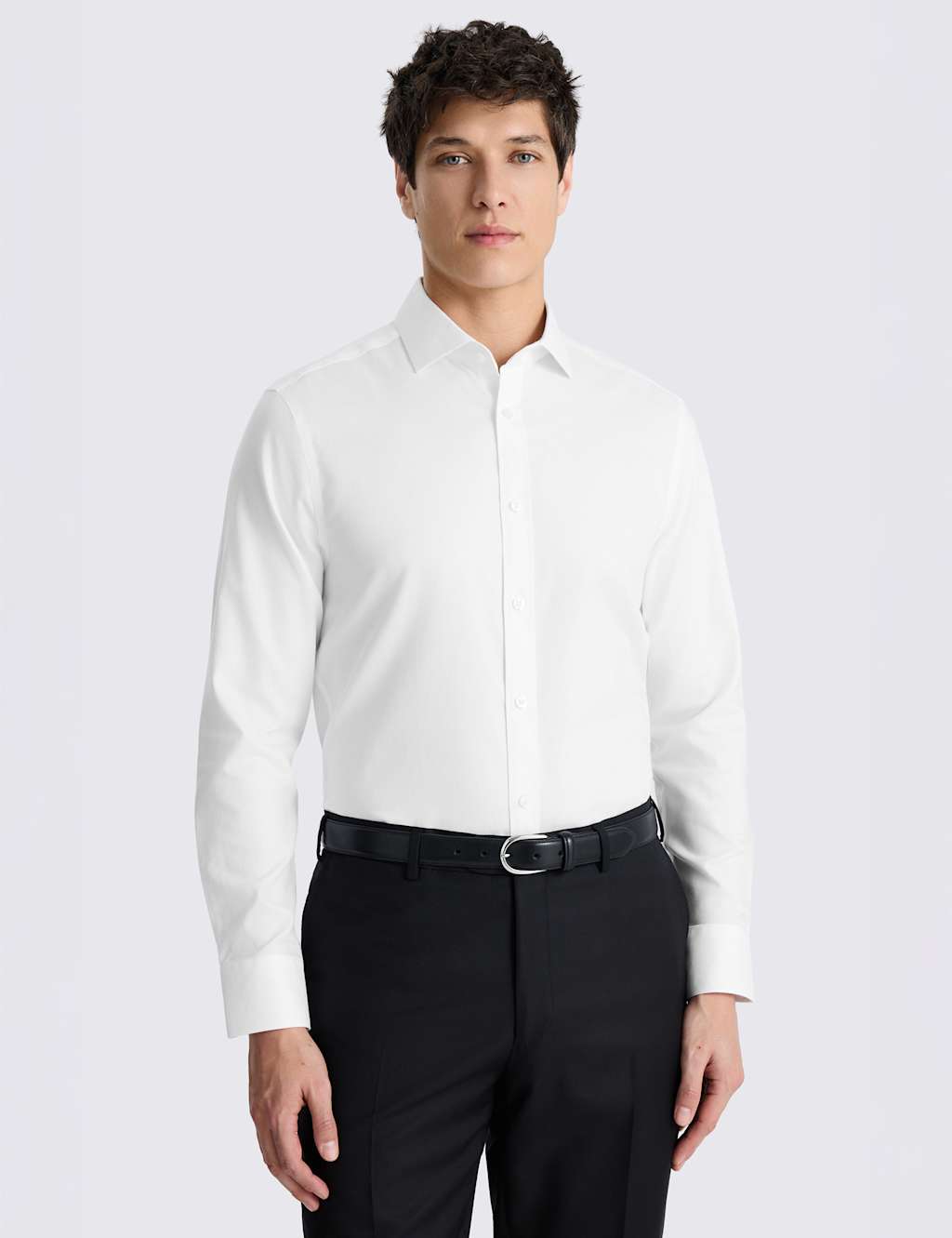 Moss Men's Tailored Fit Non Iron Pure Cotton Oxford Shirt - 20 - White - Available at M&S