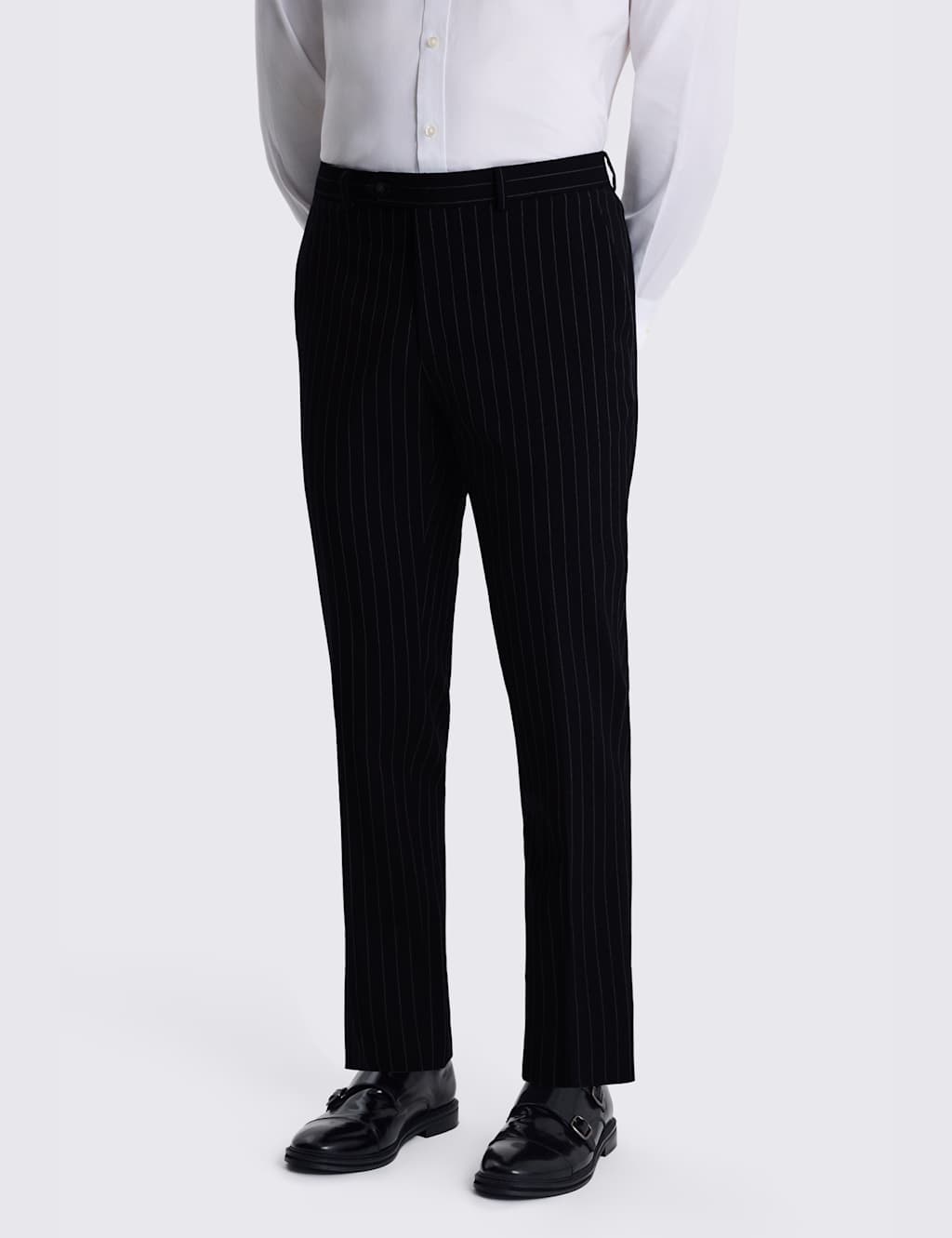 Moss Men's Slim Fit Striped Stretch Suit Trousers - 32 - Navy - Available at M&S