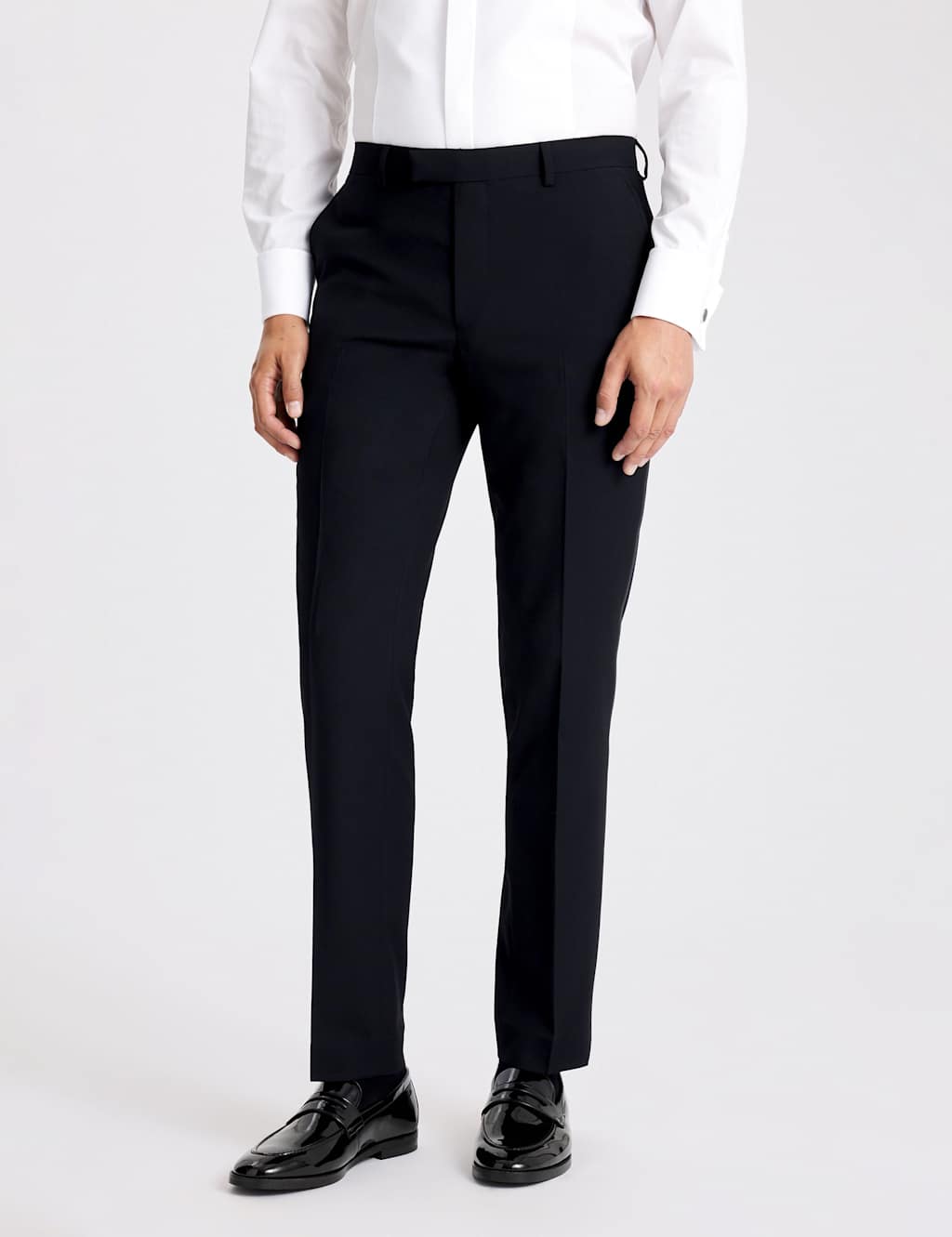 Moss Men's Slim Fit Tuxedo Trousers - 34 - Black - Available at M&S