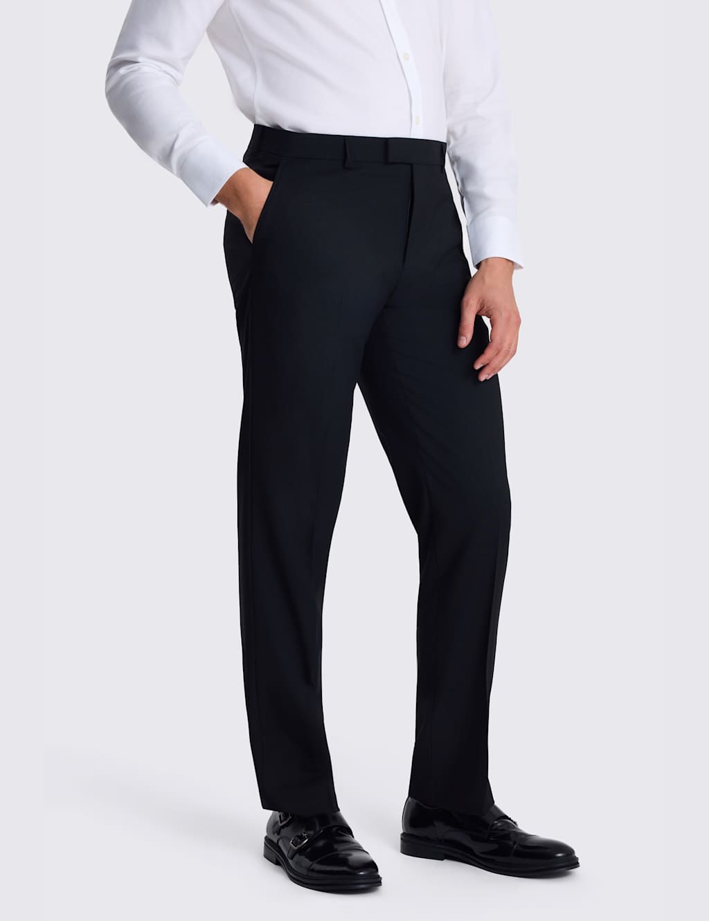 Moss Men's Tailored Fit Stretch Suit Trousers - 34 - Black - Available at M&S