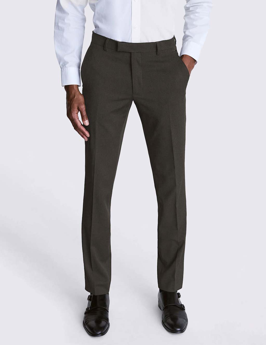 Moss Men's Slim Fit Stretch Suit Trousers - 34 - Charcoal - Available at M&S