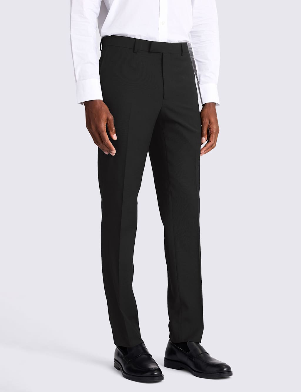Moss Men's Slim Fit Stretch Suit Trousers - 36 - Black - Available at M&S