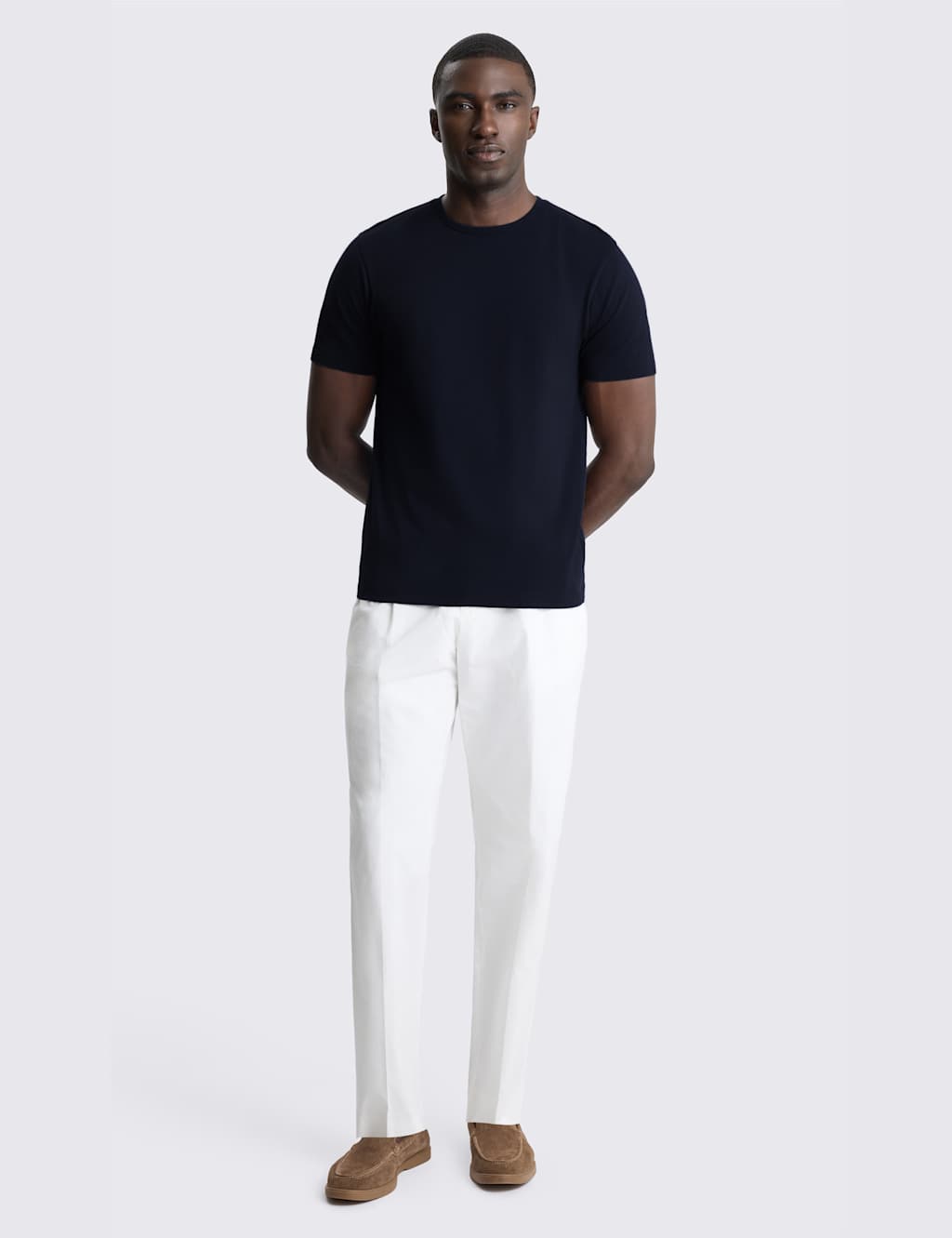 Moss Men's Pure Cotton Crew Neck T-Shirt - XL - Navy - Available at M&S