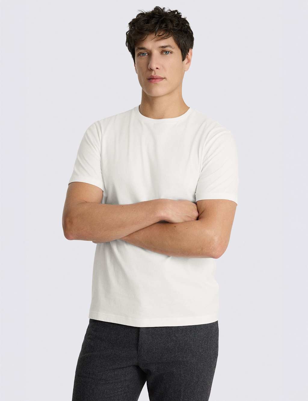 Moss Men's Pure Cotton Crew Neck T-Shirt - M - White - Available at M&S