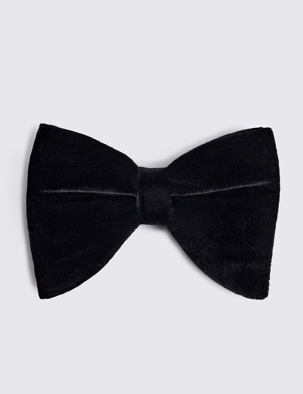 Moss Men's Velvet Bow Tie with Silk - Black - Available at M&S