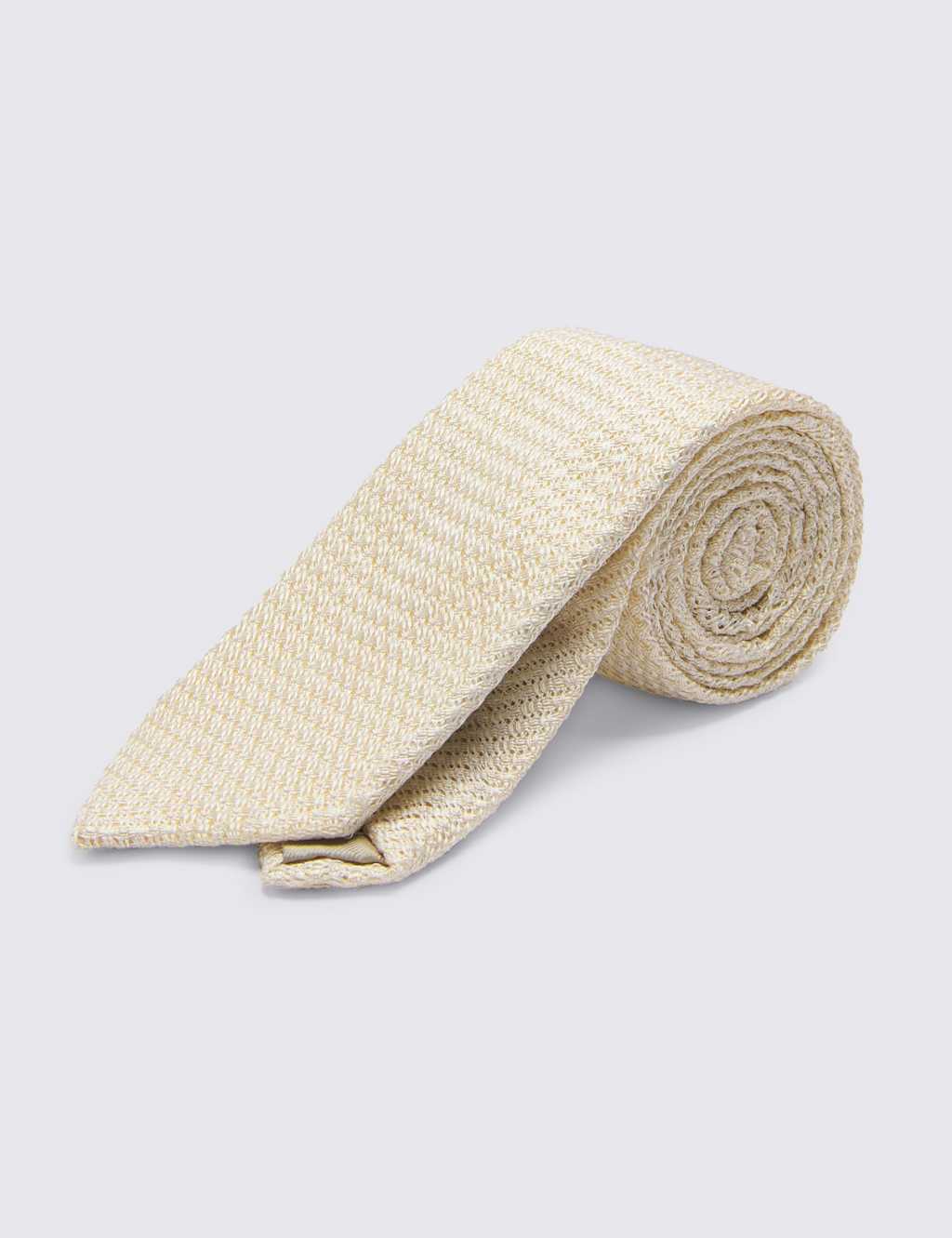 Moss Men's Textured Tie - Champagne - Available at M&S