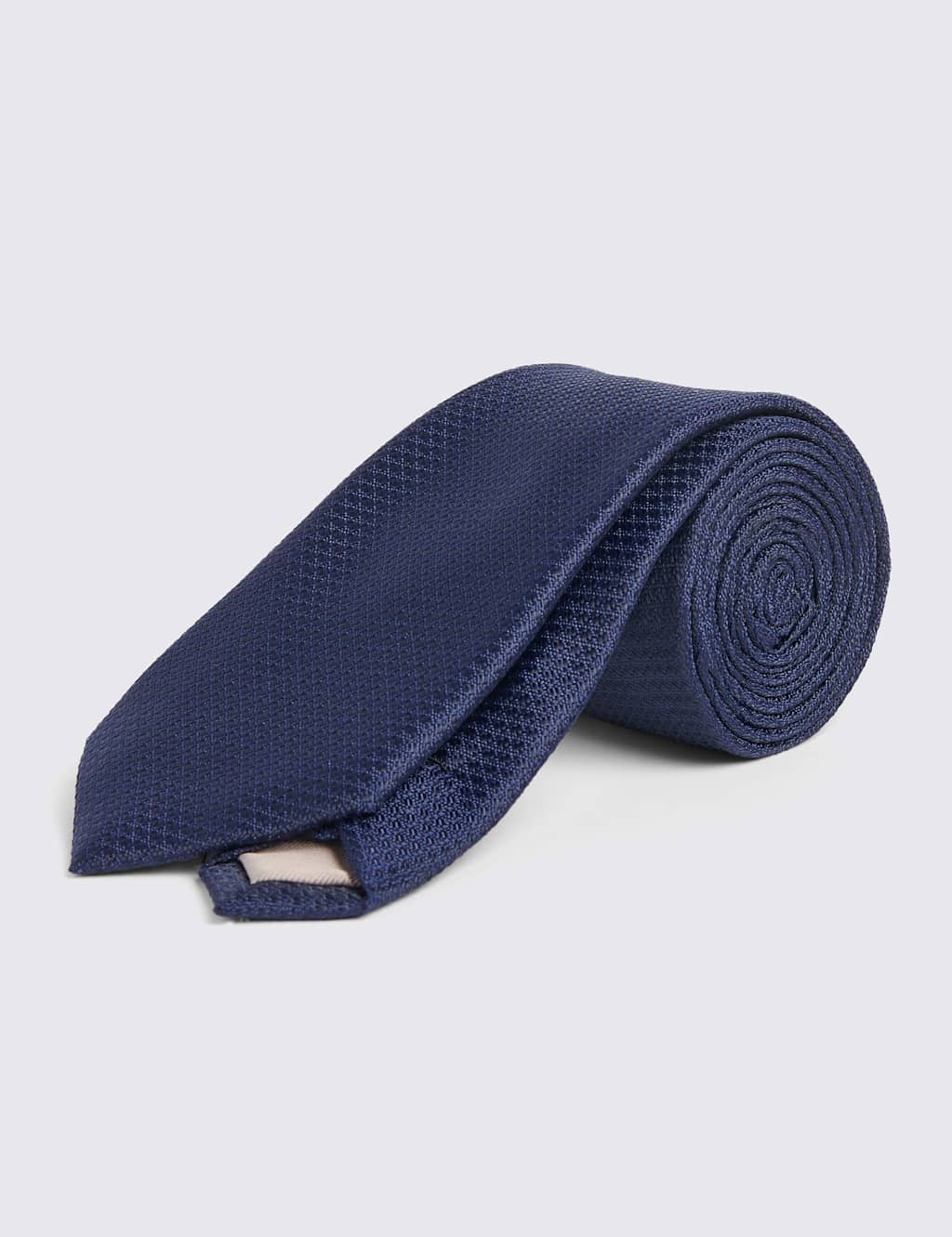 Moss Men's Textured Tie - Navy - Available at M&S