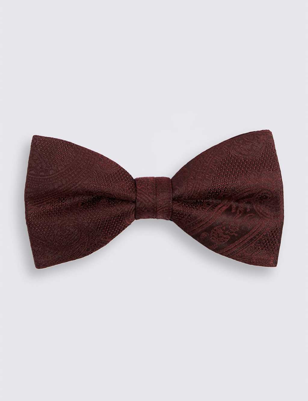Moss Men's Paisley Pure Silk Bow Tie - Dark Red - Available at M&S