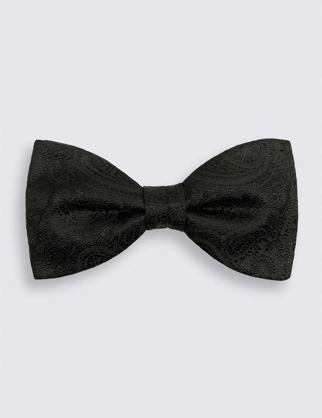 Moss Men's Paisley Pure Silk Bow Tie - Black - Available at M&S